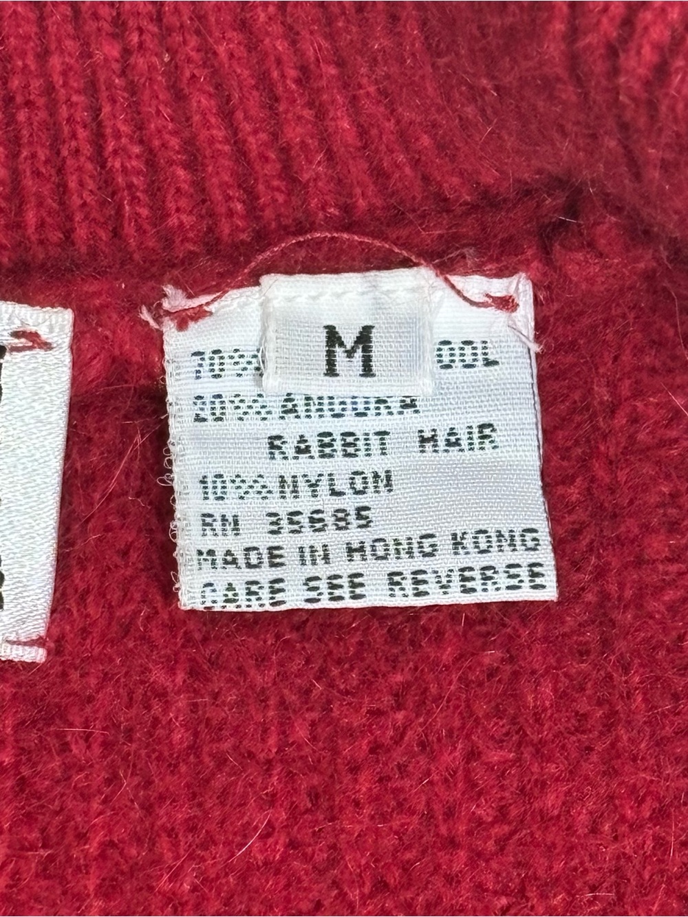 Vintage Evan Picone Red 80s Lambswool and Angora Rabbit Hair Vest M - Picture 4 of 8